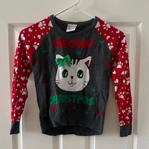Meowy Christmas you Cat Christmas Kids Sweater